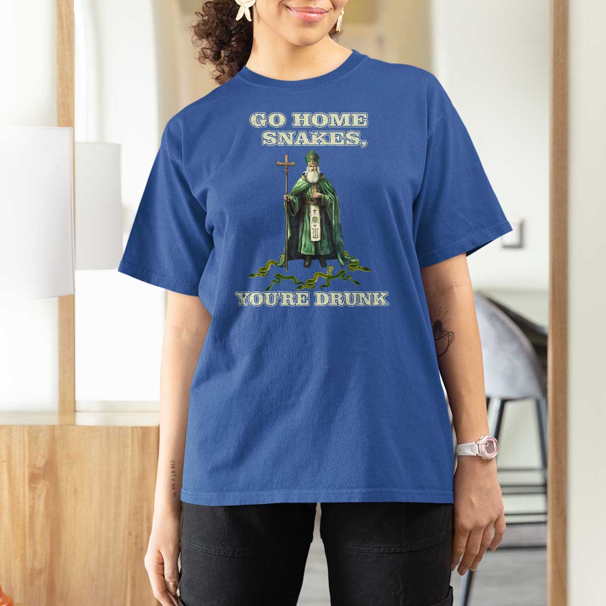 Funny St. Patrick's Day T Shirt For Women Go Home Snakes, You're Drunk