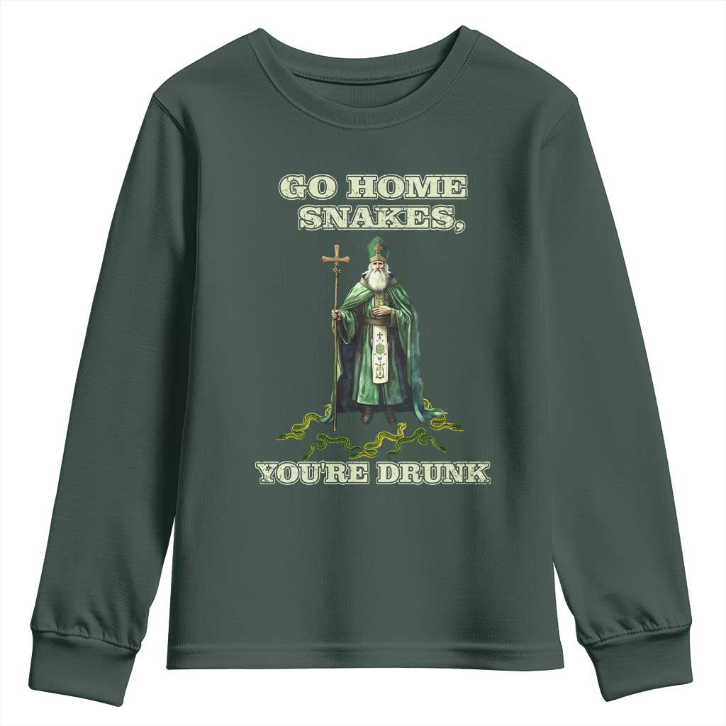 Funny St. Patrick's Day Youth Sweatshirt Go Home Snakes, You're Drunk