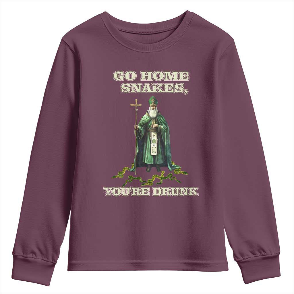 Funny St. Patrick's Day Youth Sweatshirt Go Home Snakes, You're Drunk