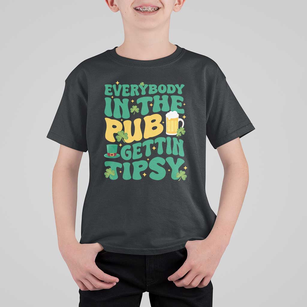 St. Patrick's Day Pub T Shirt For Kid Everybody In The Pub Getting Tipsy Irish Pub