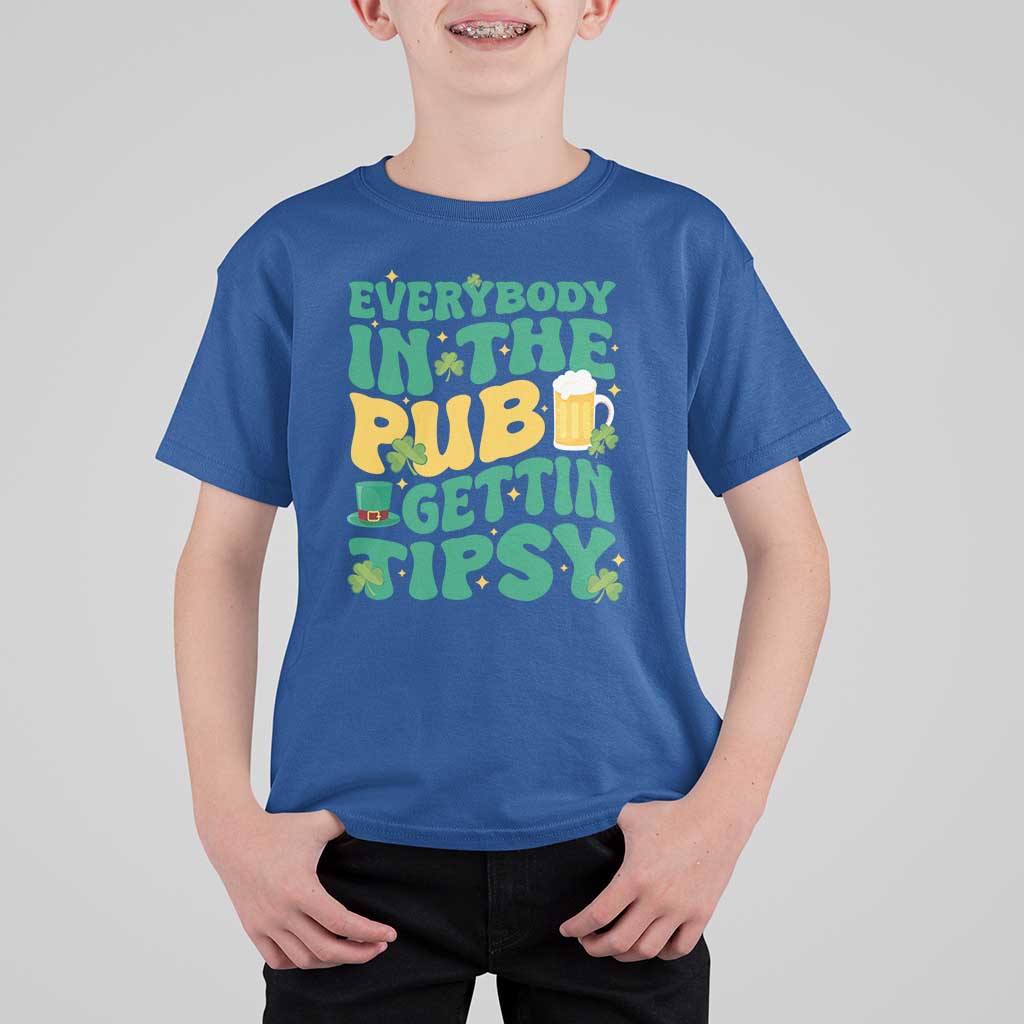 St. Patrick's Day Pub T Shirt For Kid Everybody In The Pub Getting Tipsy Irish Pub