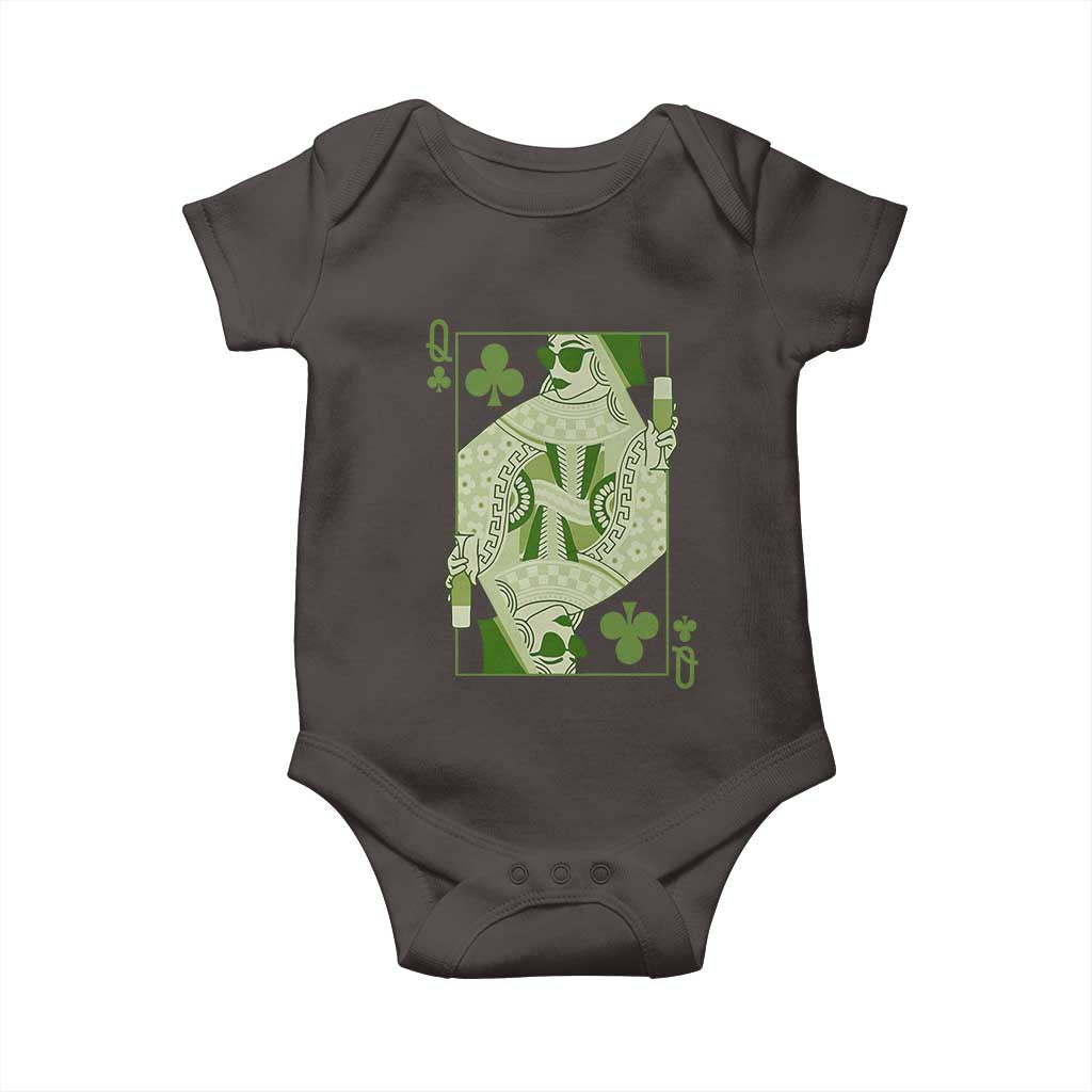 St. Patrick's Day Pub Baby Onesie Queen of Clubs Fun Green Pub
