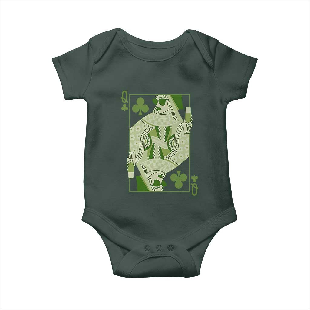 St. Patrick's Day Pub Baby Onesie Queen of Clubs Fun Green Pub