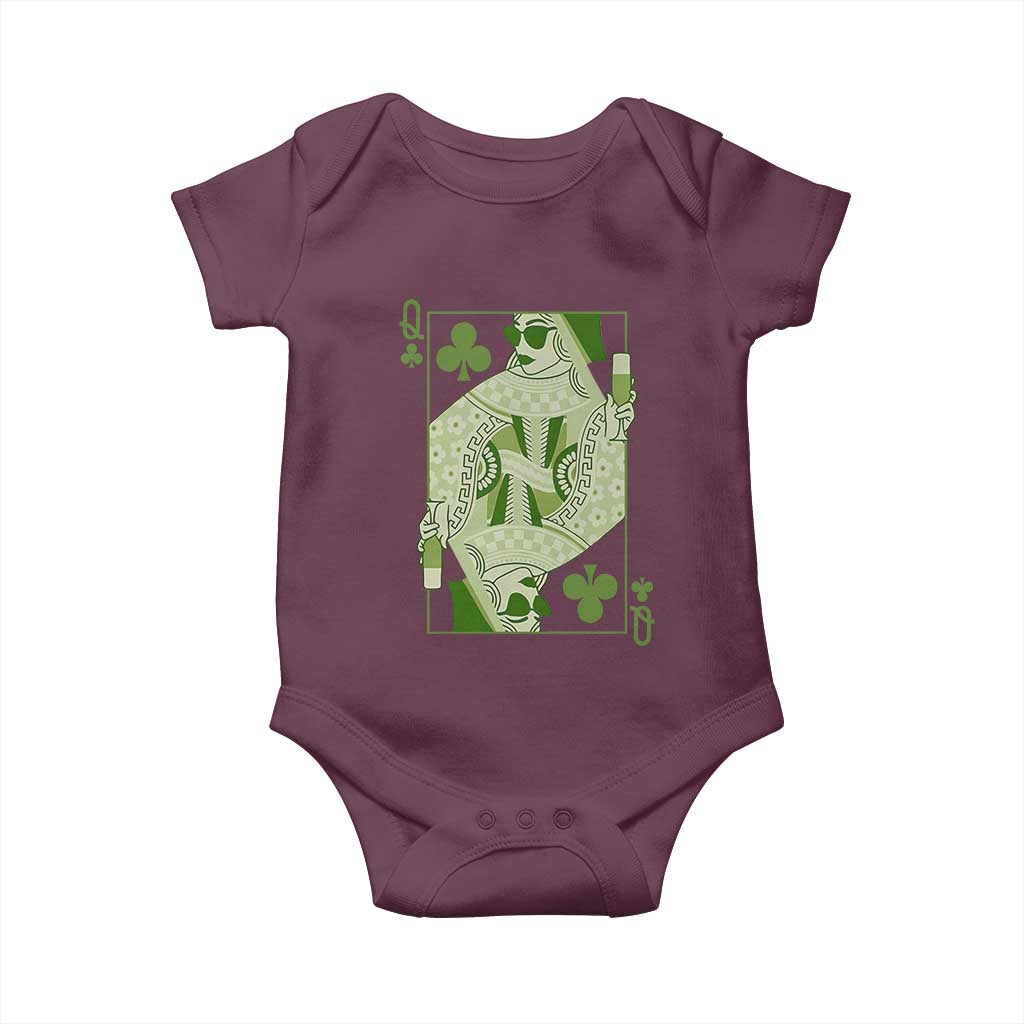 St. Patrick's Day Pub Baby Onesie Queen of Clubs Fun Green Pub