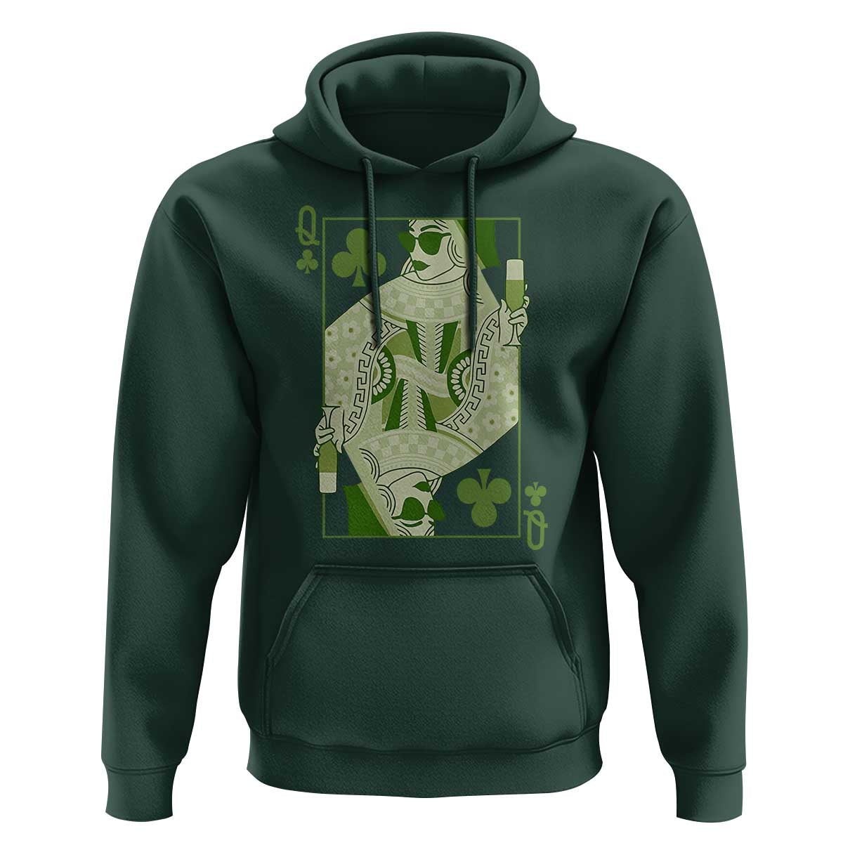St. Patrick's Day Pub Hoodie Queen of Clubs Fun Green Pub
