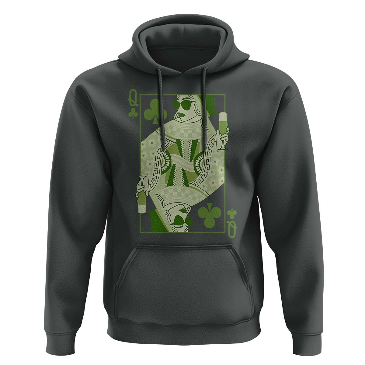 St. Patrick's Day Pub Hoodie Queen of Clubs Fun Green Pub