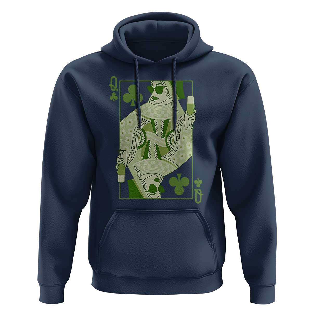 St. Patrick's Day Pub Hoodie Queen of Clubs Fun Green Pub