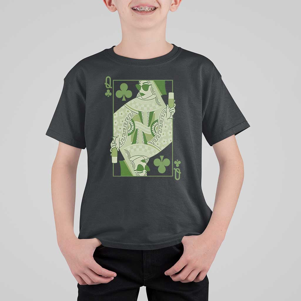 St. Patrick's Day Pub T Shirt For Kid Queen of Clubs Fun Green Pub