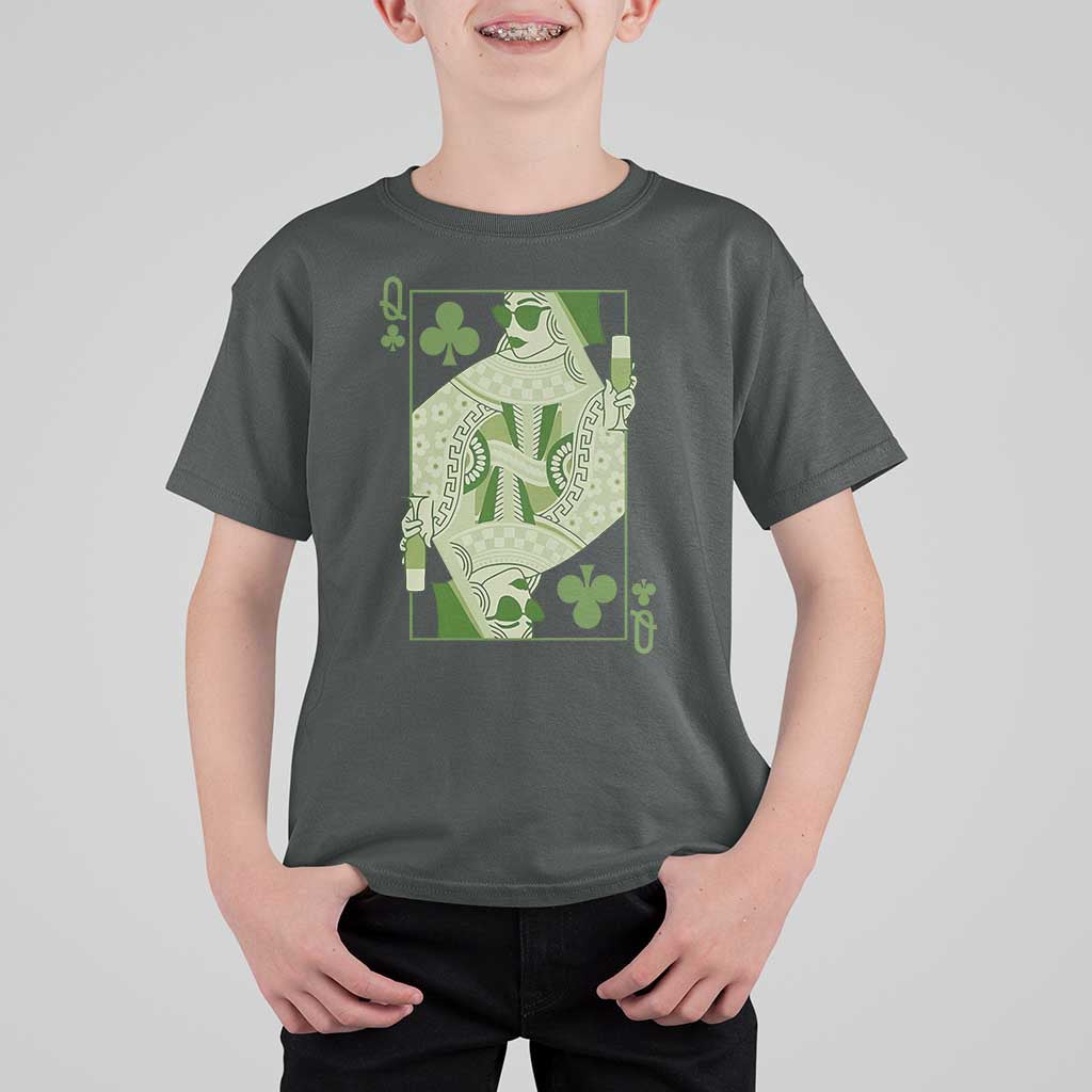 St. Patrick's Day Pub T Shirt For Kid Queen of Clubs Fun Green Pub