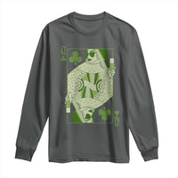 St. Patrick's Day Pub Long Sleeve Shirt Queen of Clubs Fun Green Pub