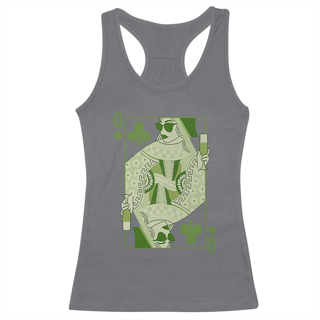 St. Patrick's Day Pub Racerback Tank Top Queen of Clubs Fun Green Pub