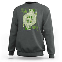 St. Patrick's Day Pub Sweatshirt Queen of Clubs Fun Green Pub