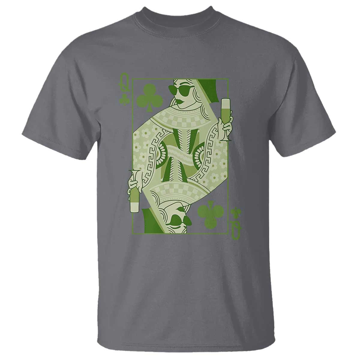 St. Patrick's Day Pub T Shirt Queen of Clubs Fun Green Pub
