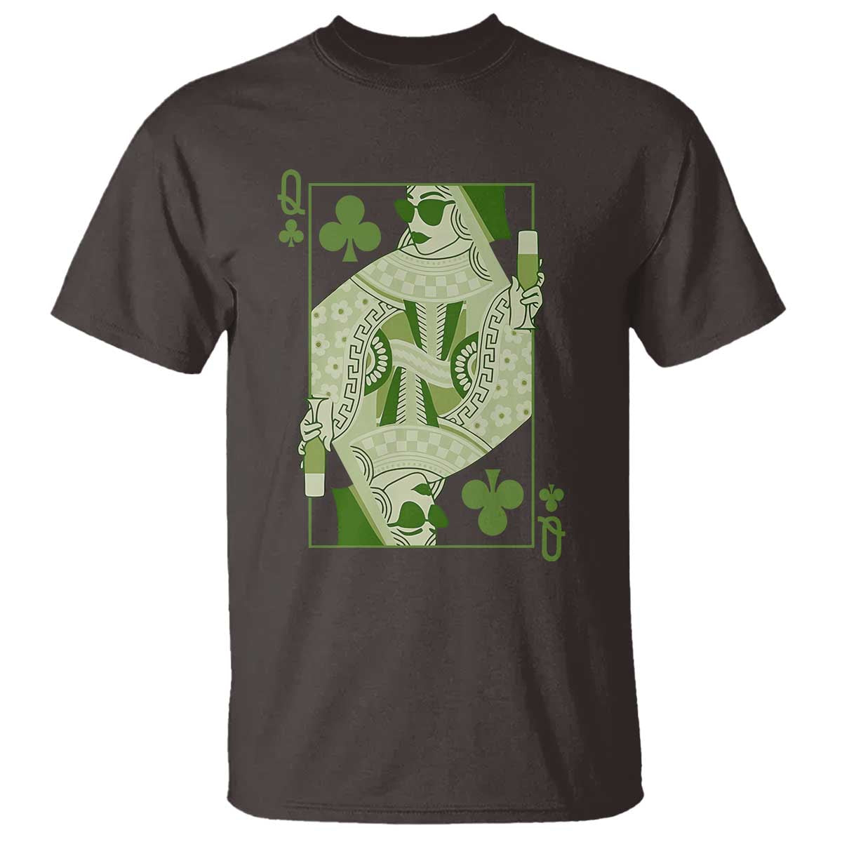 St. Patrick's Day Pub T Shirt Queen of Clubs Fun Green Pub