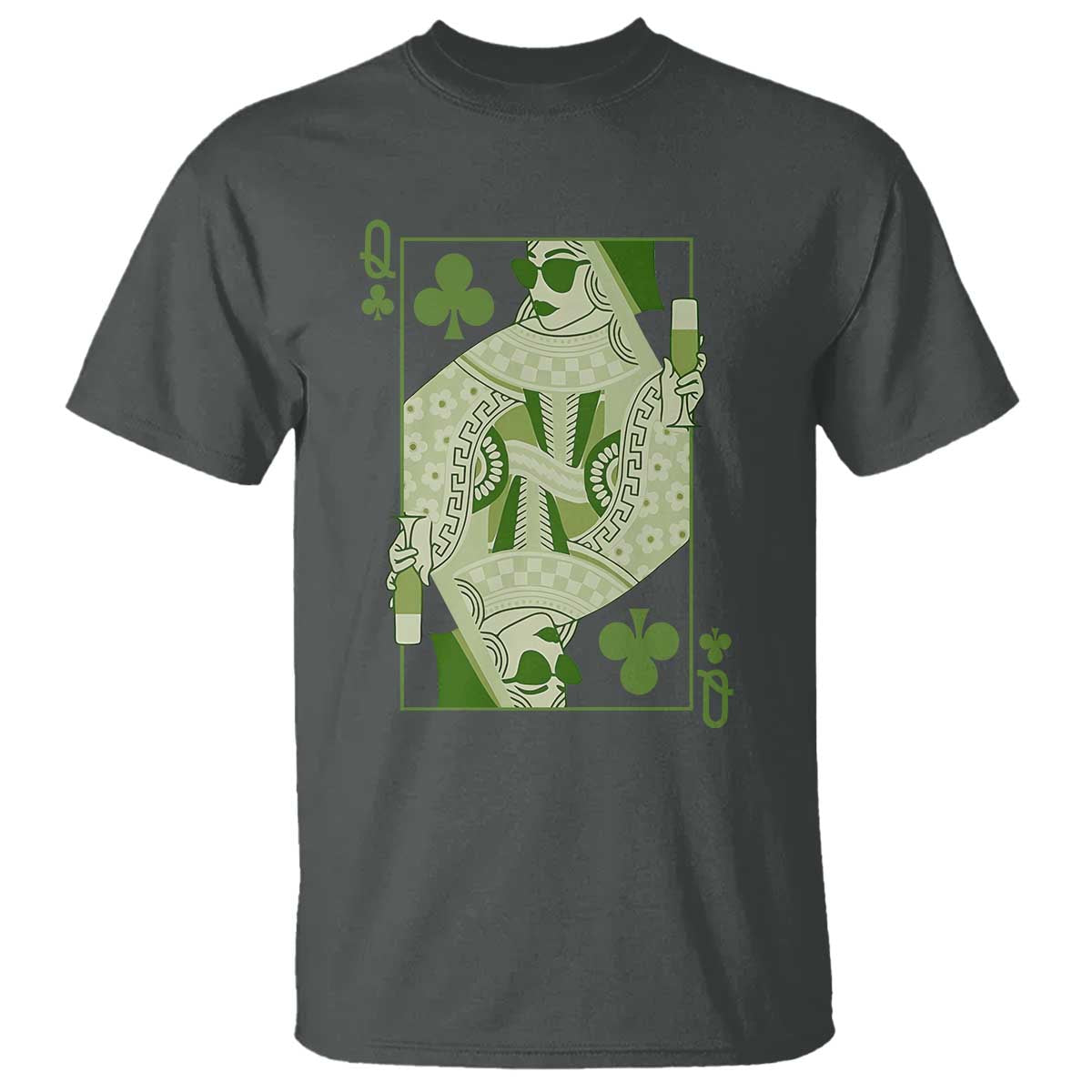 St. Patrick's Day Pub T Shirt Queen of Clubs Fun Green Pub
