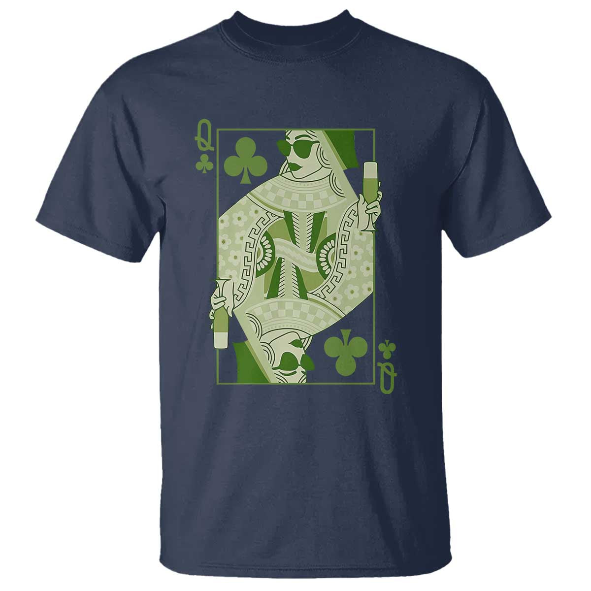 St. Patrick's Day Pub T Shirt Queen of Clubs Fun Green Pub