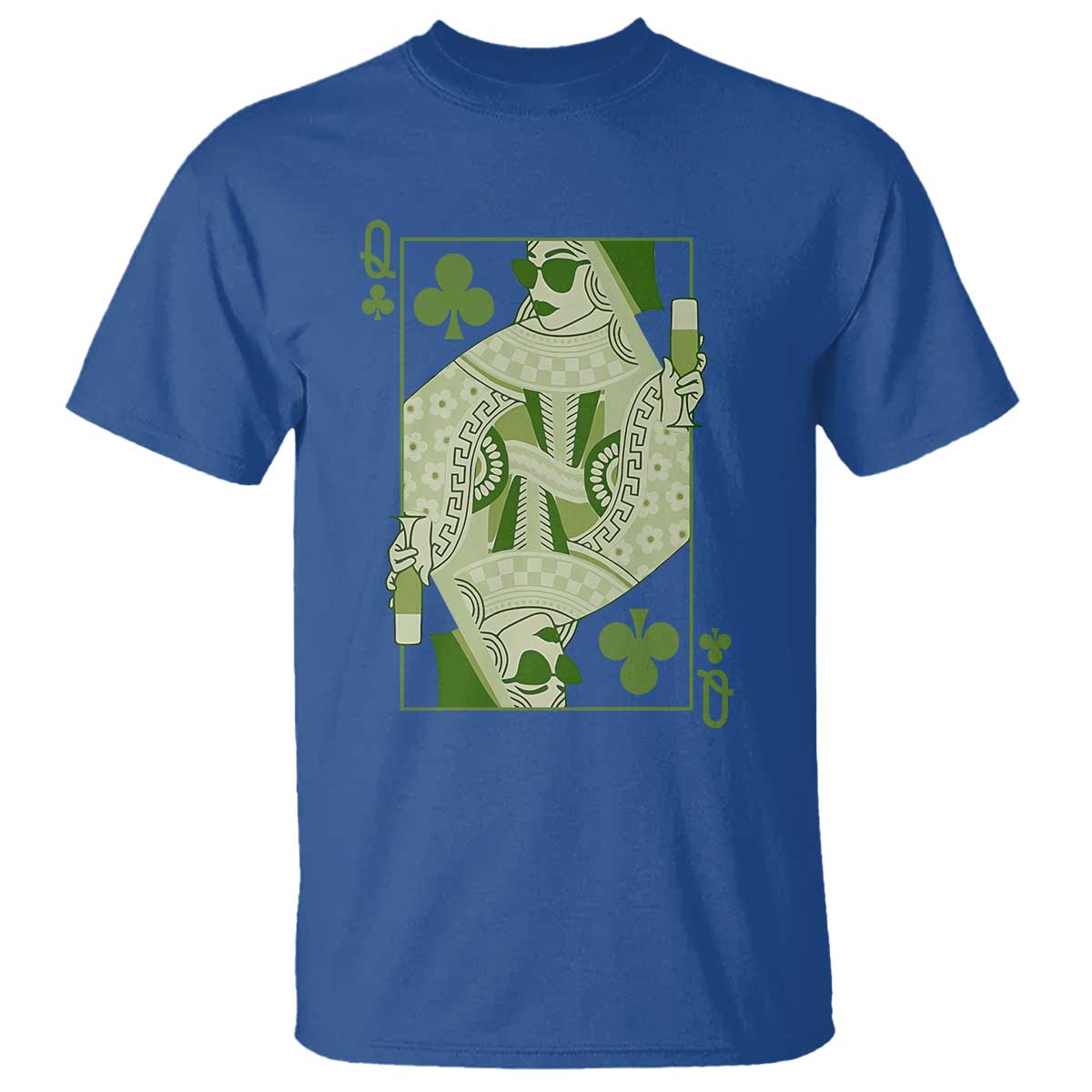 St. Patrick's Day Pub T Shirt Queen of Clubs Fun Green Pub