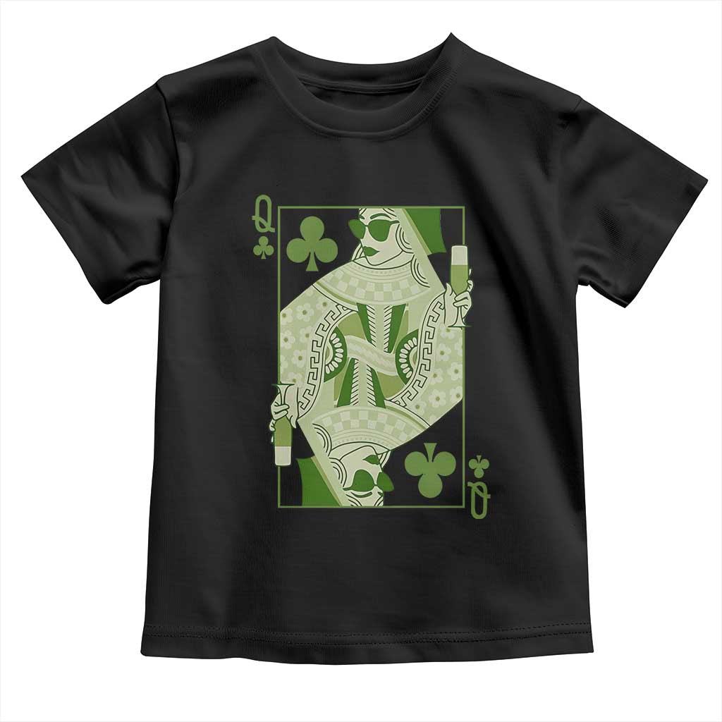 St. Patrick's Day Pub Toddler T Shirt Queen of Clubs Fun Green Pub