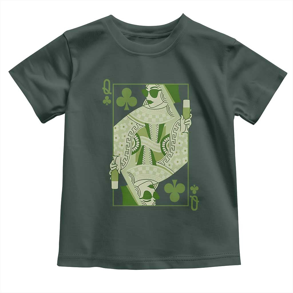 St. Patrick's Day Pub Toddler T Shirt Queen of Clubs Fun Green Pub