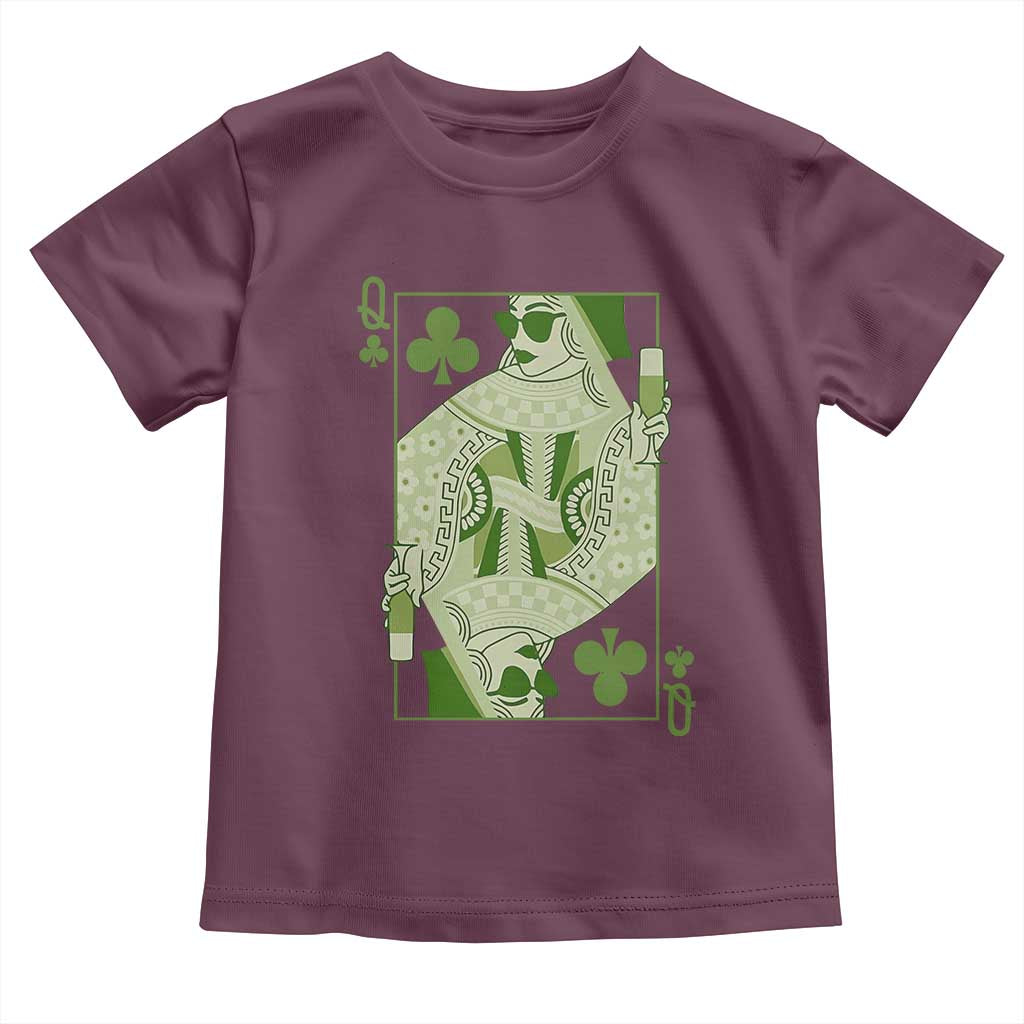 St. Patrick's Day Pub Toddler T Shirt Queen of Clubs Fun Green Pub