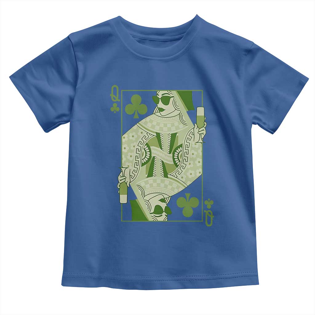 St. Patrick's Day Pub Toddler T Shirt Queen of Clubs Fun Green Pub