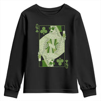 St. Patrick's Day Pub Youth Sweatshirt Queen of Clubs Fun Green Pub