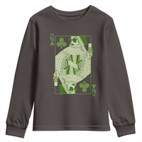 St. Patrick's Day Pub Youth Sweatshirt Queen of Clubs Fun Green Pub