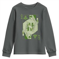 St. Patrick's Day Pub Youth Sweatshirt Queen of Clubs Fun Green Pub