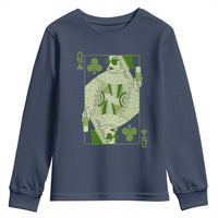 St. Patrick's Day Pub Youth Sweatshirt Queen of Clubs Fun Green Pub
