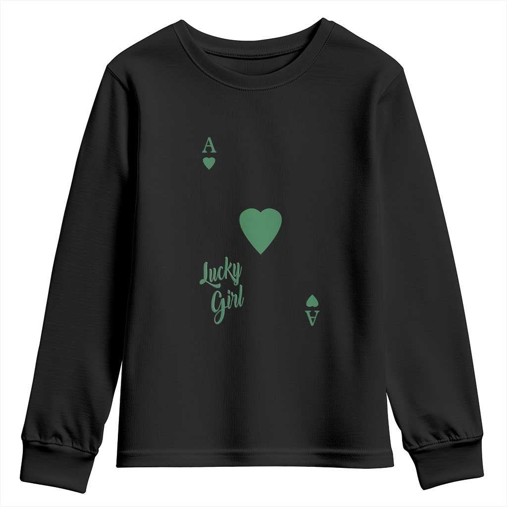 St Patricks Day Irish Lucky Girl Youth Sweatshirt