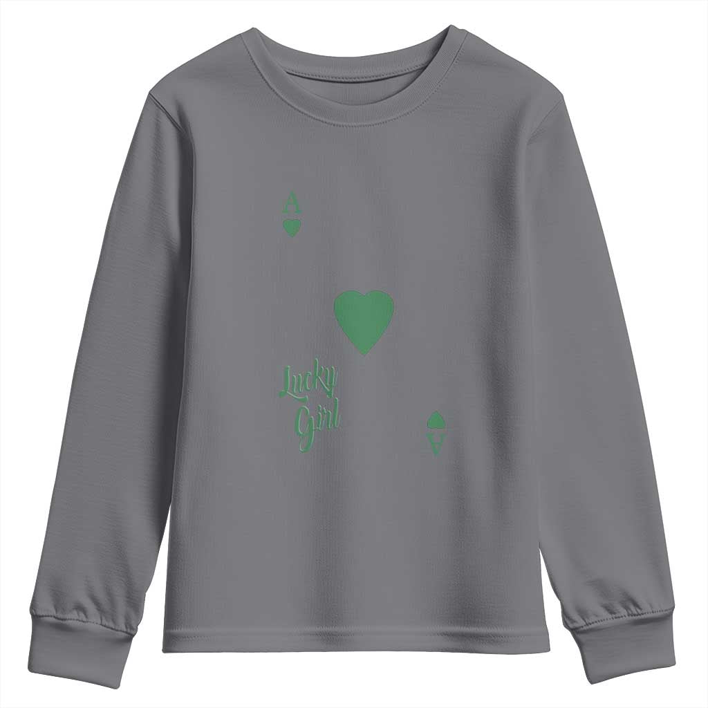 St Patricks Day Irish Lucky Girl Youth Sweatshirt