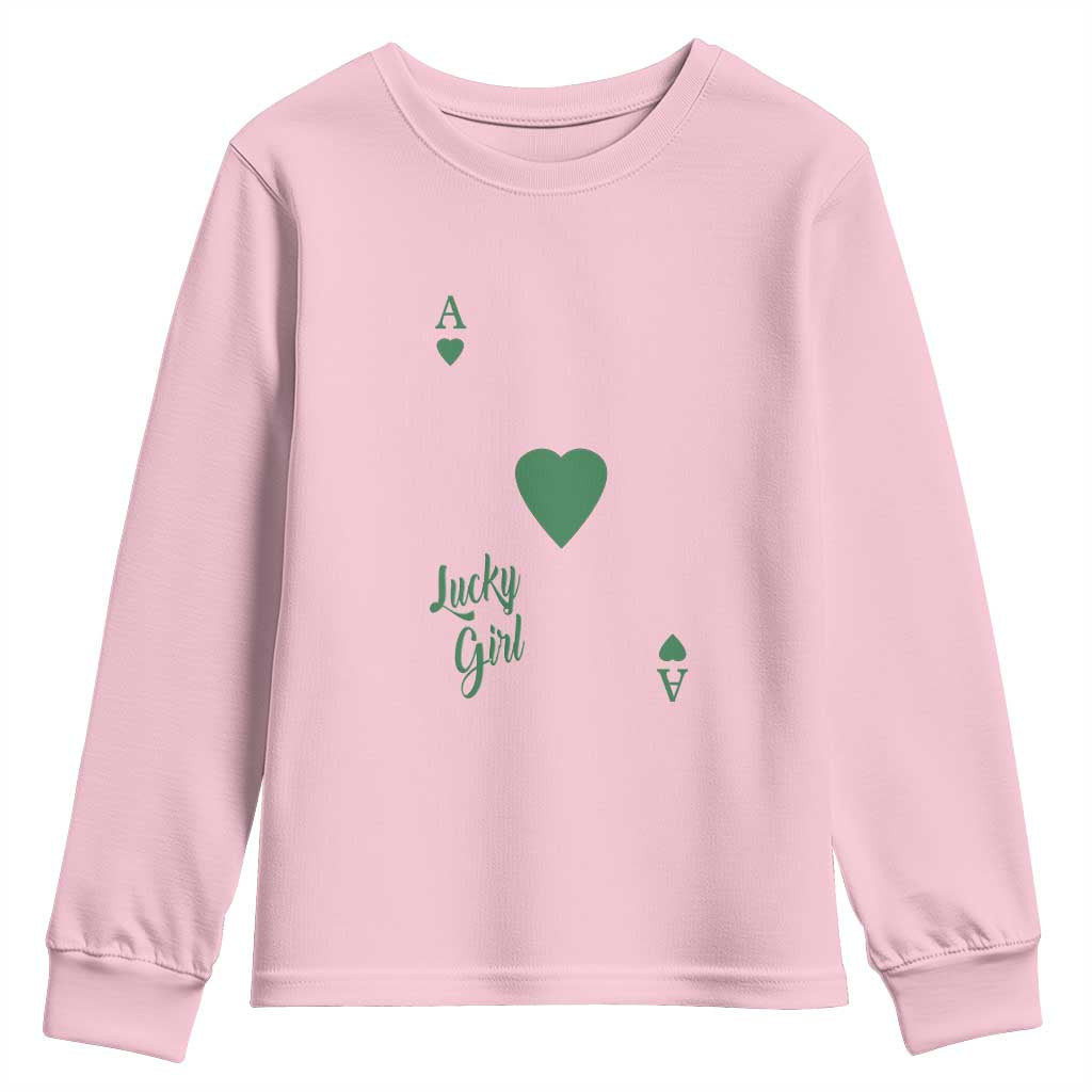 St Patricks Day Irish Lucky Girl Youth Sweatshirt