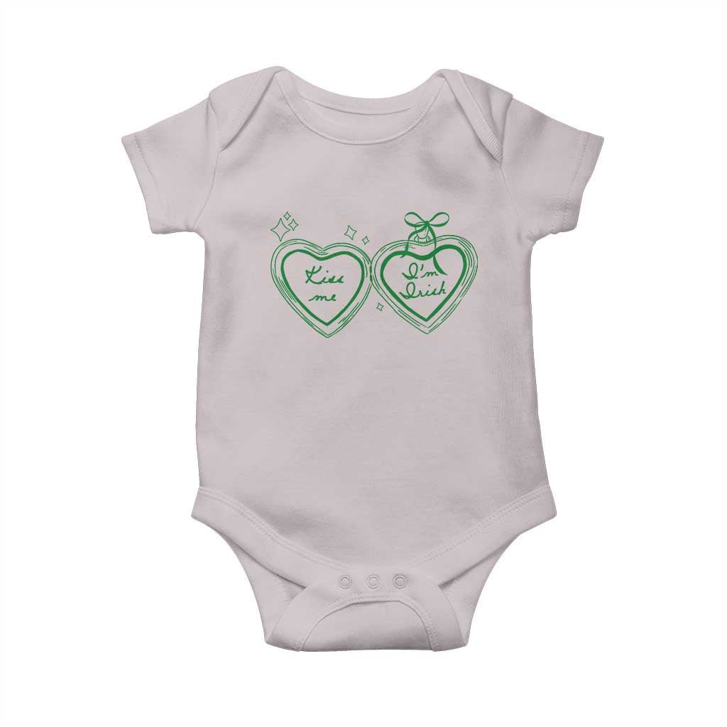 Kiss Me I'm Irish Baby Onesie Green Heart Locket St. Patrick's Day Pride