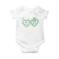 Kiss Me I'm Irish Baby Onesie Green Heart Locket St. Patrick's Day Pride