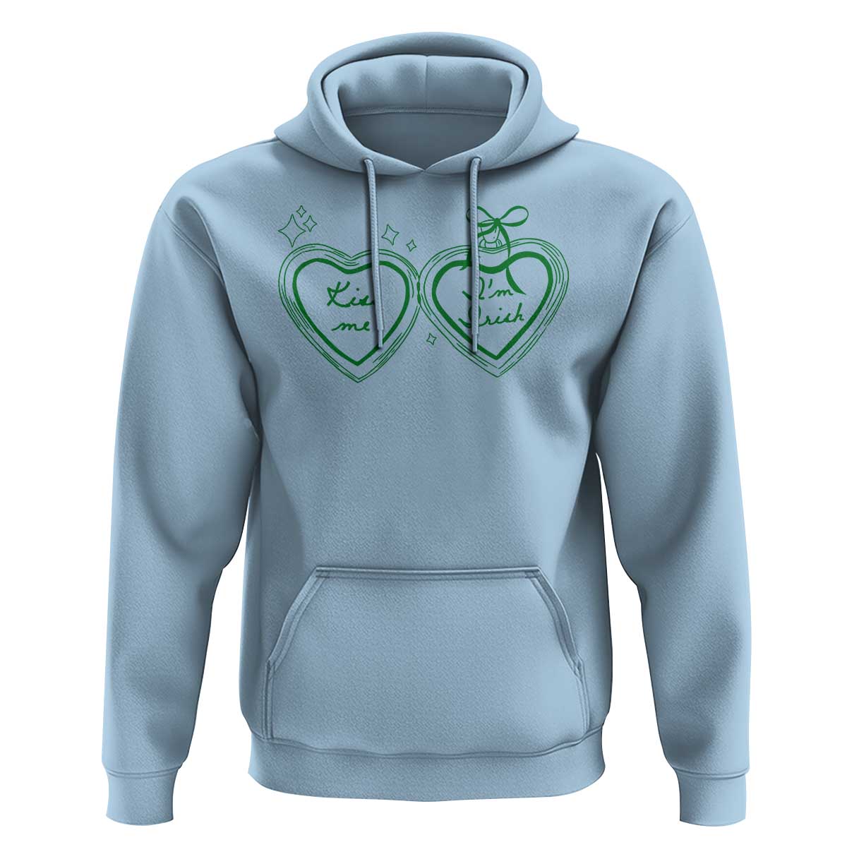 Kiss Me I'm Irish Hoodie Green Heart Locket St. Patrick's Day Pride