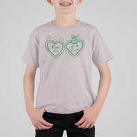 Kiss Me I'm Irish T Shirt For Kid Green Heart Locket St. Patrick's Day Pride