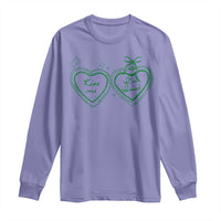 Kiss Me I'm Irish Long Sleeve Shirt Green Heart Locket St. Patrick's Day Pride
