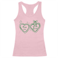 Kiss Me I'm Irish Racerback Tank Top Green Heart Locket St. Patrick's Day Pride