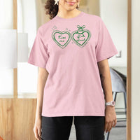 Kiss Me I'm Irish T Shirt For Women Green Heart Locket St. Patrick's Day Pride