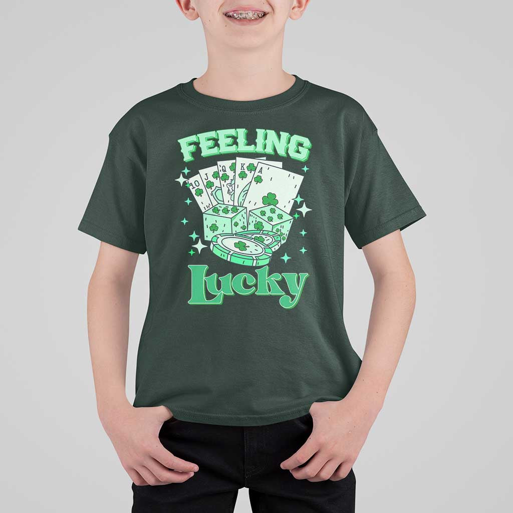 St. Patrick's Day Casino Feeling Lucky T Shirt For Kid Las Vegas Girls Trip