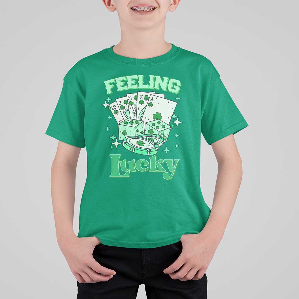 St. Patrick's Day Casino Feeling Lucky T Shirt For Kid Las Vegas Girls Trip