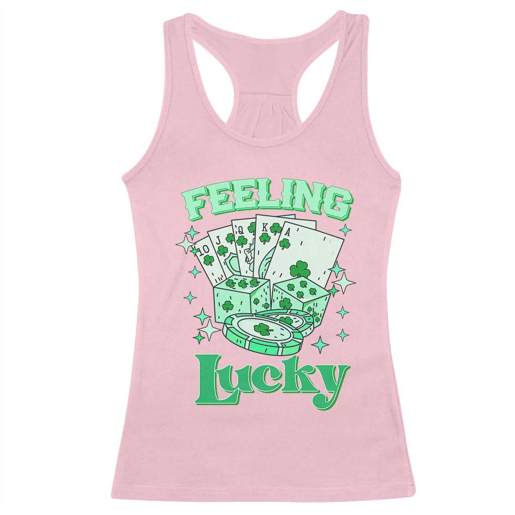 St. Patrick's Day Casino Feeling Lucky Racerback Tank Top Las Vegas Girls Trip