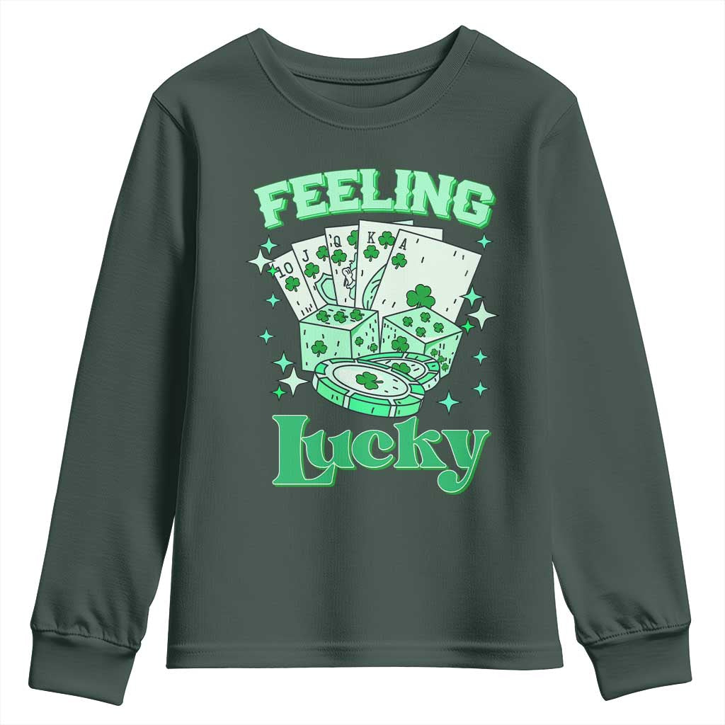 St. Patrick's Day Casino Feeling Lucky Youth Sweatshirt Las Vegas Girls Trip