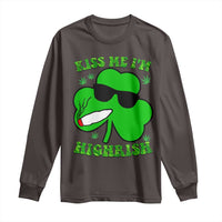 Funny St. Patrick's Day Marijuana Long Sleeve Shirt Kiss Me I'm Highrish 420 High Irish Weed