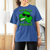 Funny St. Patrick's Day Marijuana T Shirt For Women Kiss Me I'm Highrish 420 High Irish Weed