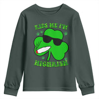 Funny St. Patrick's Day Marijuana Youth Sweatshirt Kiss Me I'm Highrish 420 High Irish Weed