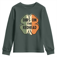 Funny Irish St Patricks Day Youth Sweatshirt Shamrock Dibs On The Redhead