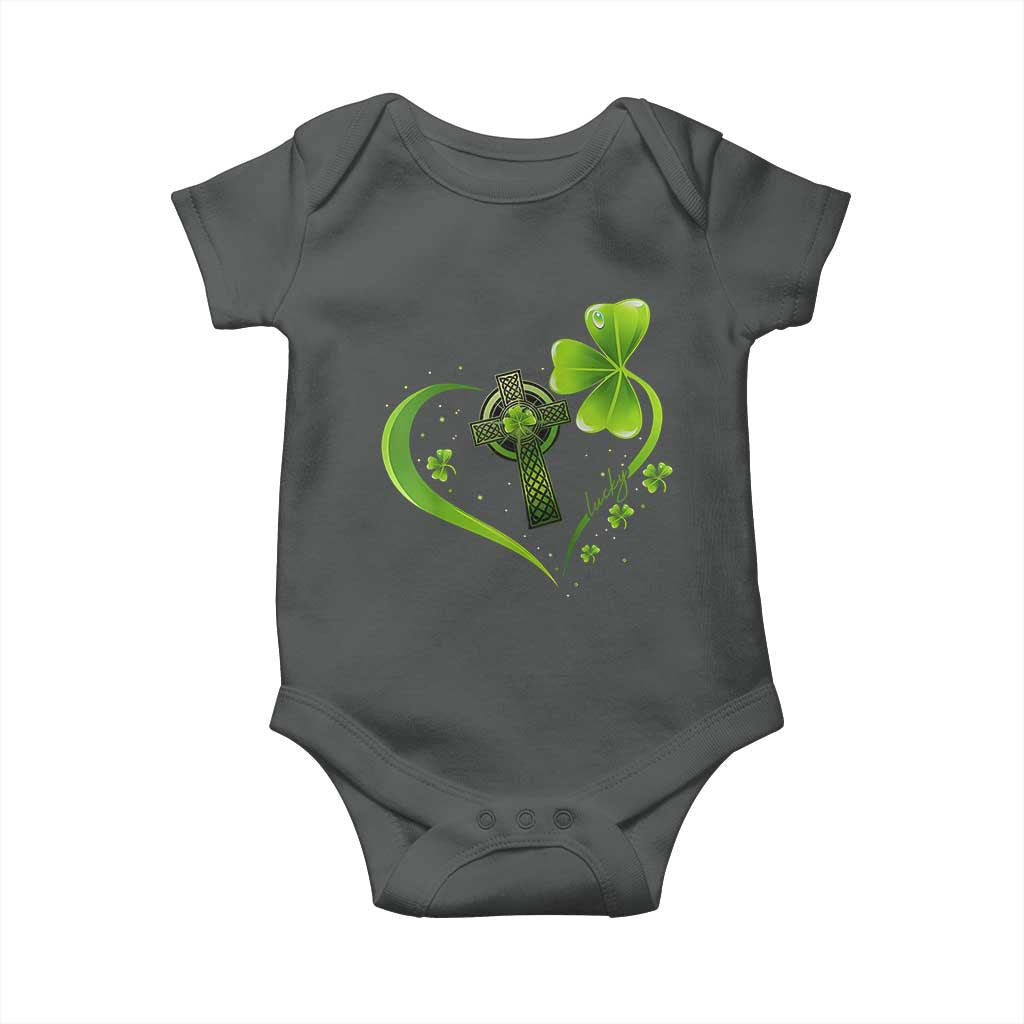 St Patricks Day Baby Onesie Lucky Clover Irish Shamrock Celtic Cross