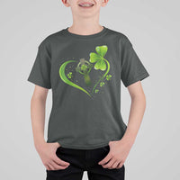 St Patricks Day T Shirt For Kid Lucky Clover Irish Shamrock Celtic Cross