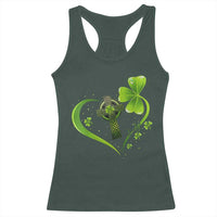St Patricks Day Racerback Tank Top Lucky Clover Irish Shamrock Celtic Cross